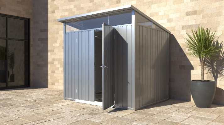 8x6 Palladium Steel Shed Silver - CoolaLiving.ie - %image_id%