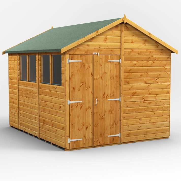 10x8 Timber Apex Shed with Windows & Double Doors - CoolaLiving.ie - %image_id%