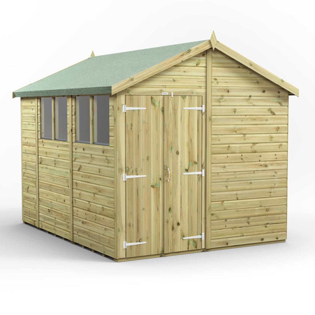 10x8 Premium Timber Apex Shed Double Doors - CoolaLiving.ie - %image_id%