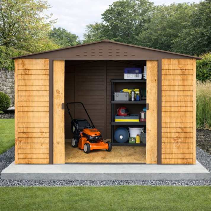 Alpine 10x8 Brown WG Steel Shed - CoolaLiving.ie - %image_id%