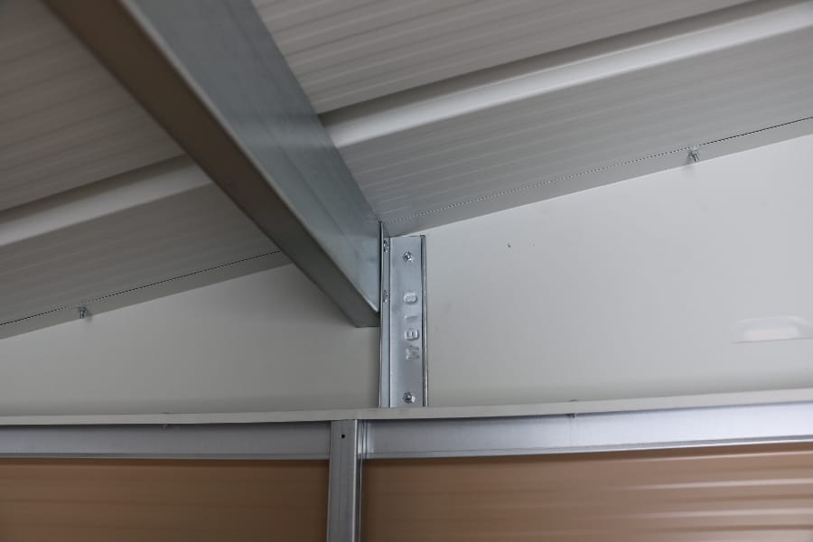 AAlpine 8x6 WoodGrain Brown Steel Shed - CoolaLiving.ie - %image_id%