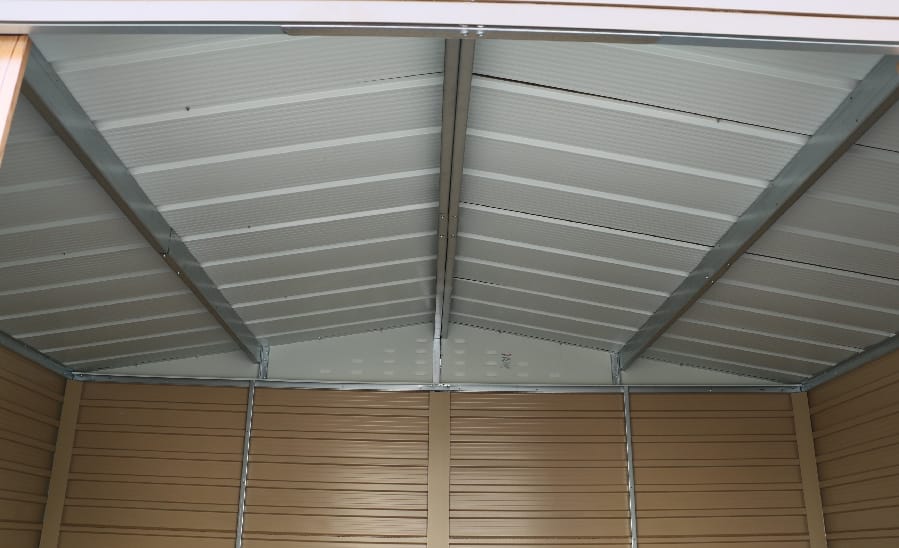 AAlpine 8x6 WoodGrain Brown Steel Shed - CoolaLiving.ie - %image_id%