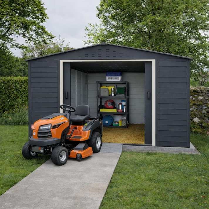 Alpine 10x10 Grey Steel Shed - CoolaLiving.ie - %image_id%