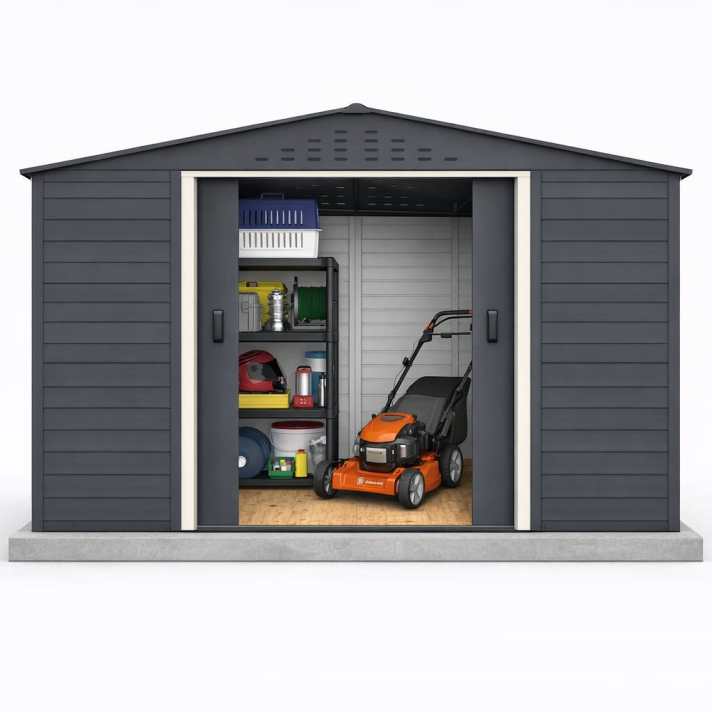 Alpine 10x8 Grey Steel Shed - CoolaLiving.ie - %image_id%
