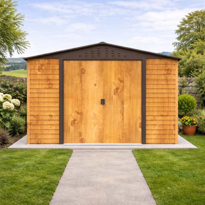 Alpine 10x10 Brown Steel Shed - CoolaLiving.ie - %image_id%