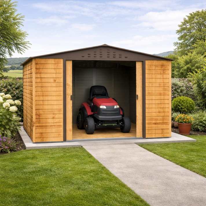 Alpine 10x10 Brown Steel Shed - CoolaLiving.ie - %image_id%