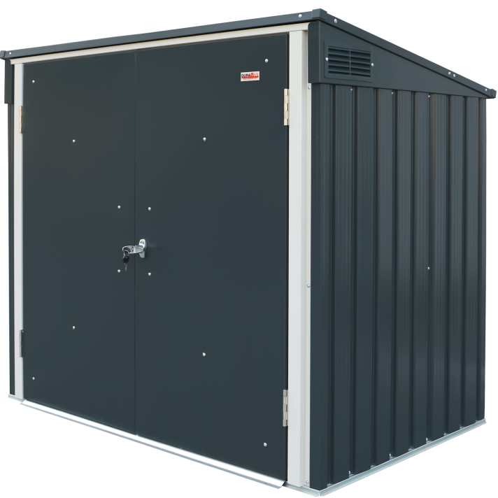 5×3 Steel 2 WheelieBin Shed Grey - CoolaLiving.ie - %image_id%