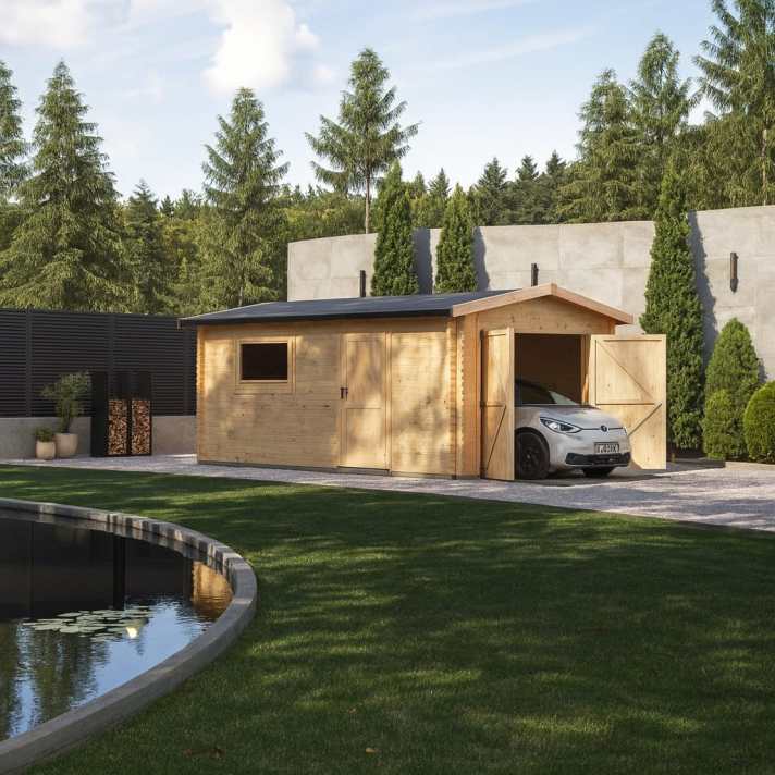 44mm log cabin garage - CoolaLiving.ie - %image_id%