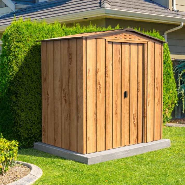 6x4 TOP Steel Shed Brown Free Floor Kit - CoolaLiving.ie - %image_id%