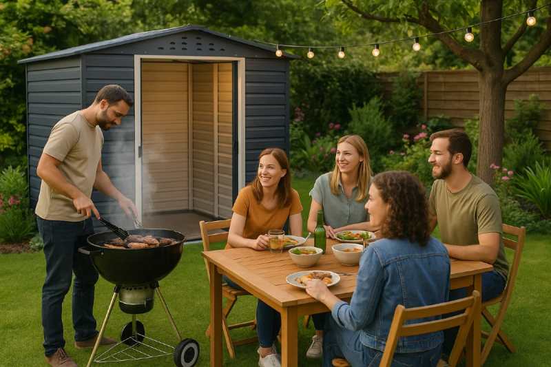 Alpine 8x6 Grey Steel Shed - CoolaLiving.ie - %image_id%