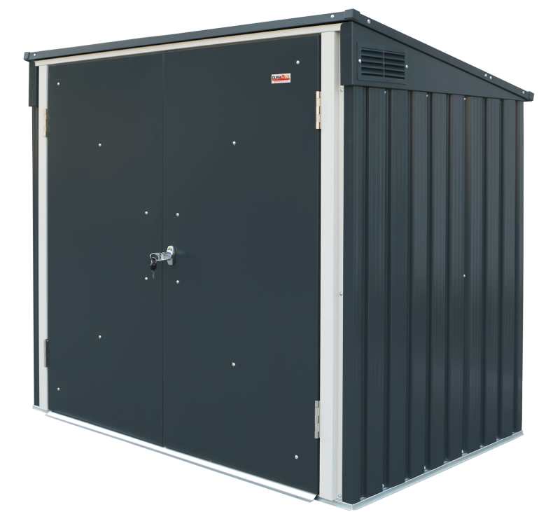 5×3 Steel 2 WheelieBin Shed Grey - CoolaLiving.ie - %image_id%
