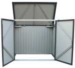 5×3 Steel 2 WheelieBin Shed Grey - CoolaLiving.ie - %image_id%