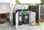 5×3 Steel 2 WheelieBin Shed Grey - CoolaLiving.ie - %image_id%