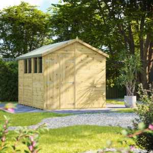 10x8 Premium Timber Apex Shed Double Doors - CoolaLiving.ie - %image_id%
